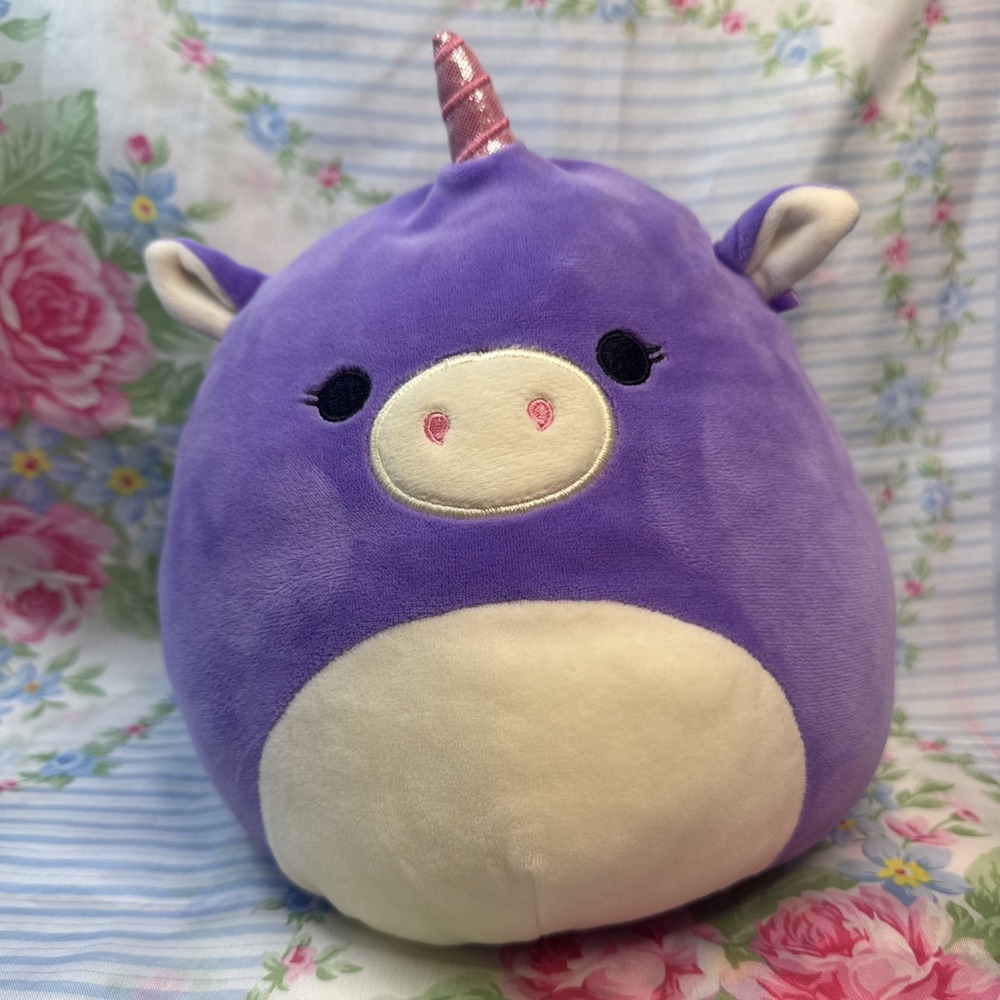 Kellytoy Squishmallow 8" Astrid the Purple‎ Unicorn Soft Plush Toy Pillow Animal